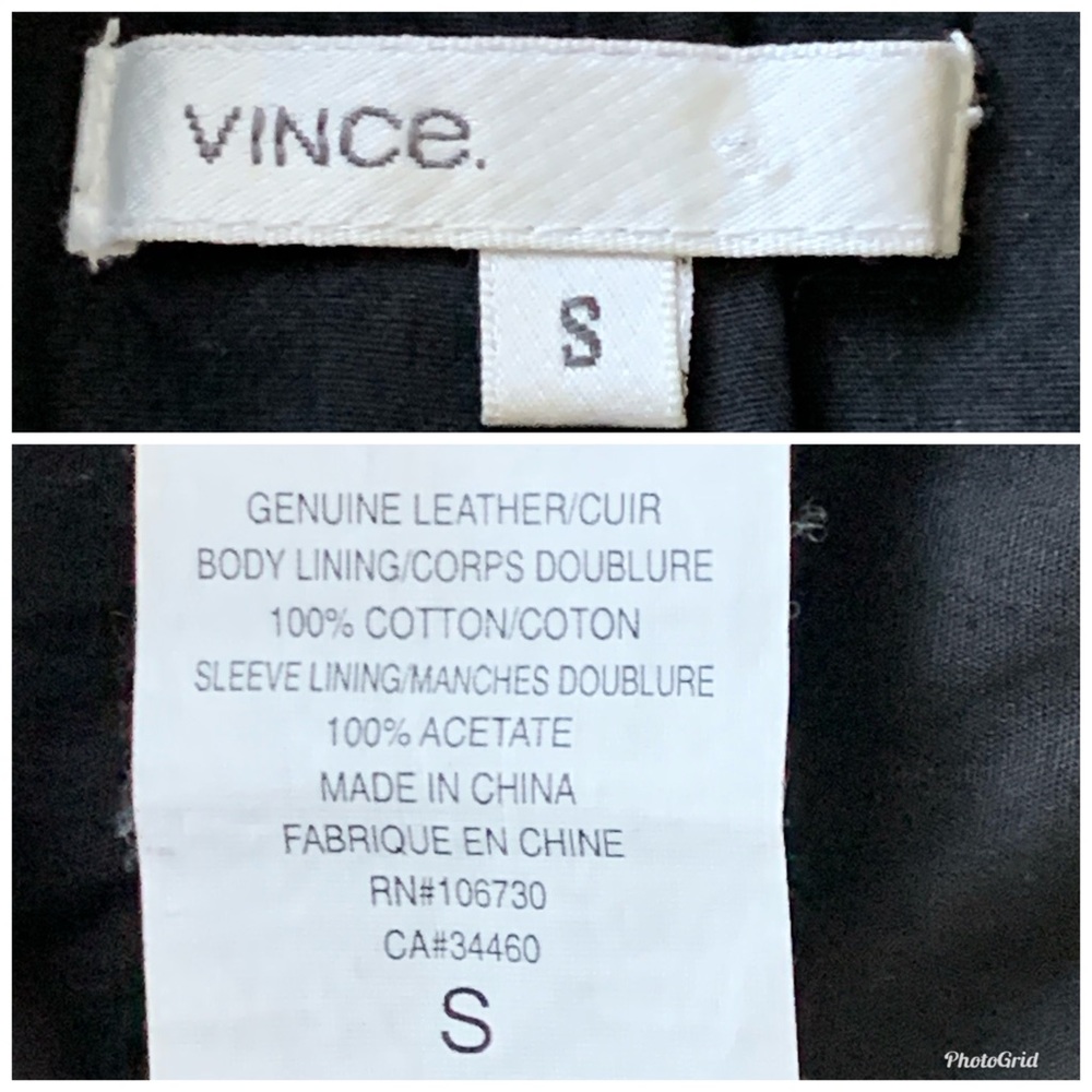 Vince Metallic Gray Genuine Leather Moto Jacket - Picture 7 of 8
